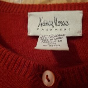 Neiman Marcus Vibrant Red Cashmere Knit